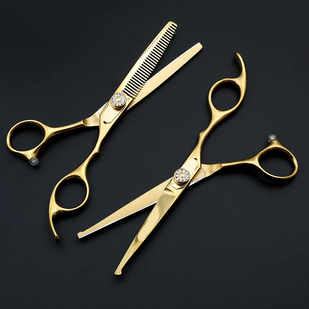 Forbici per capelli professionali a testa tonda da 6 pollici set di forbici per parrucchiere per bambini sicuro set di forbici per barbiere sicurezza per di forbici per diradamento set,D'oro,6 inch