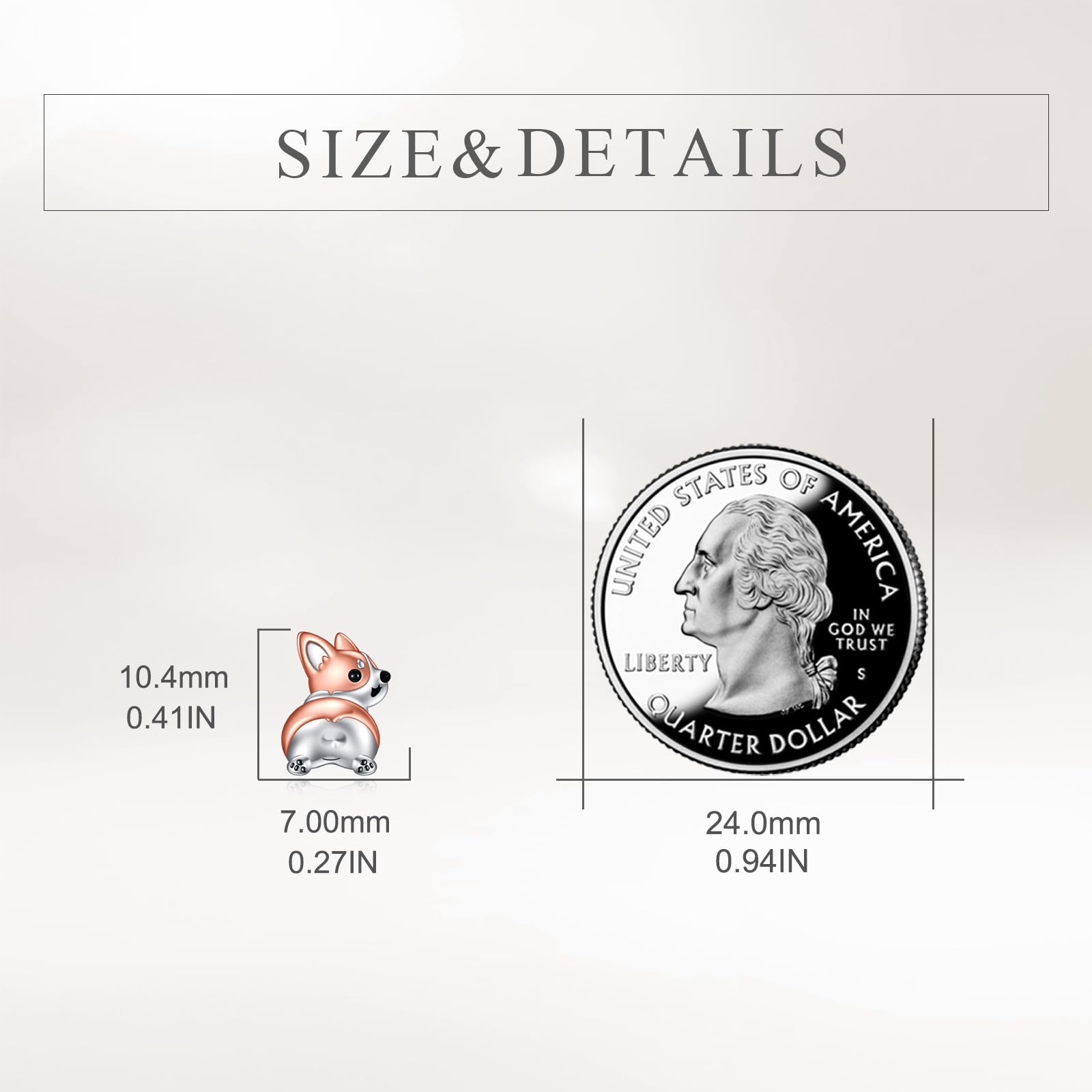 Corgi Boucles d'oreilles pour fille en argent sterling avec motif de chien mignon Cadeau d'anniversaire, Pas de gemme