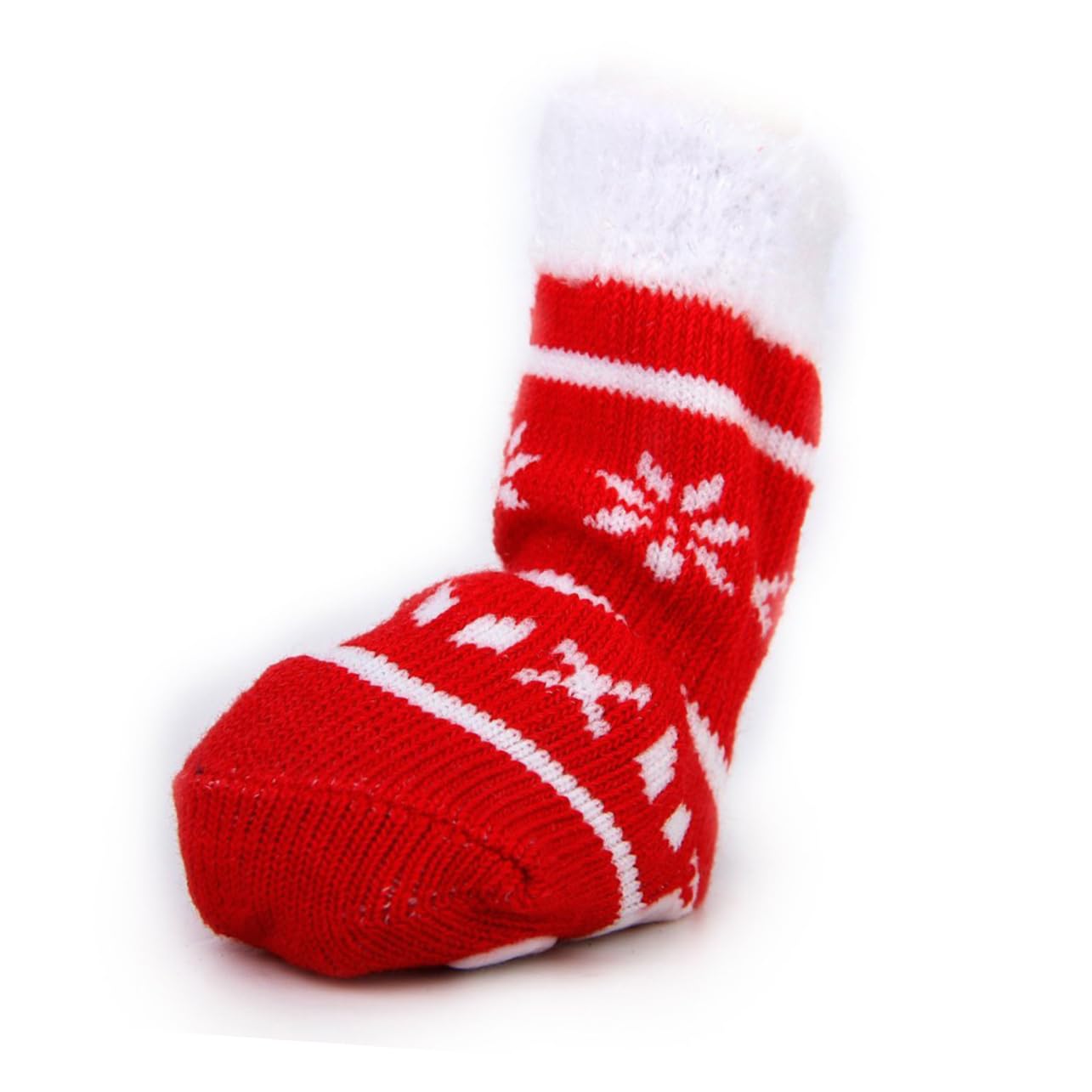 BESPORTBLE Dog Socks Christmas 4 Pack Non Pet Socks for Pups Cats Size s Red Cotton Rubber
