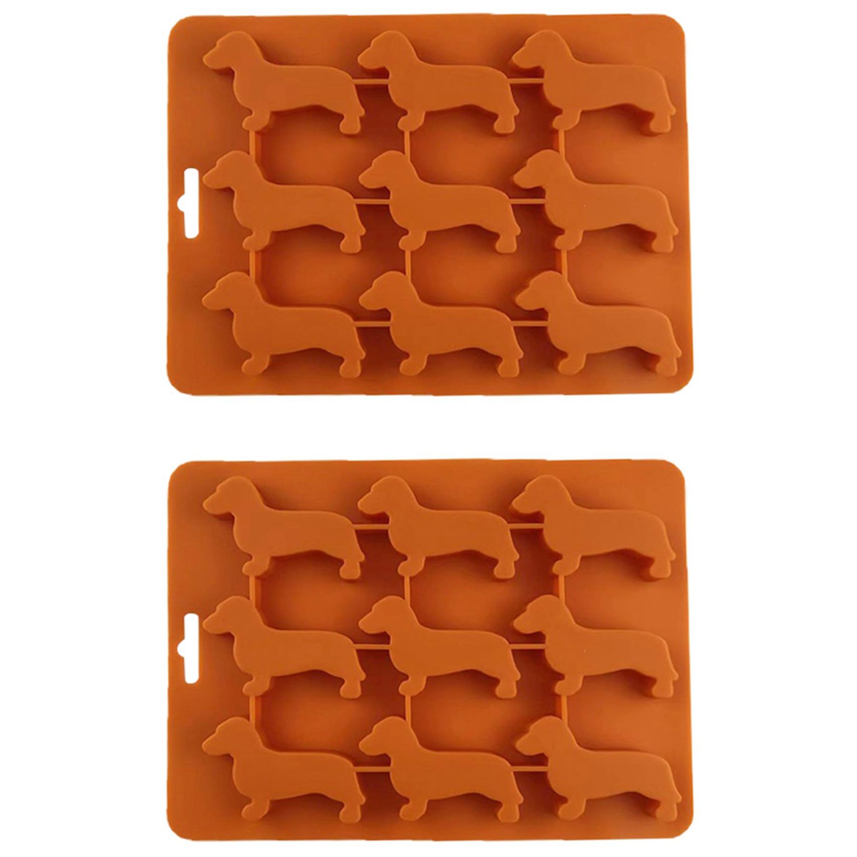 Vjsujehgy 2X Silicone Dachshund Puppy Shaped Ice-Cube Chocolate Cookie Mold DIY Home Ice Tray,Kitchen Tools Silicone Mold,Brown