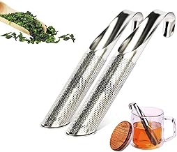 Tea Strainers for fine Loose Tea, Set of 2 Tea Infuser, Stainless Steel Tea Diffuser for Loose Tea Travel, Long-Handle Tea Filter for Tea, Rose, Coffee, Spices
