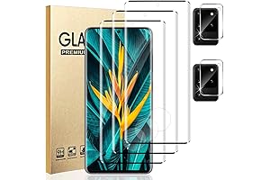 3 Pack Galaxy S20 Ultra Tempered Glass Screen Protector with 2 Pack Camera Lens Protector