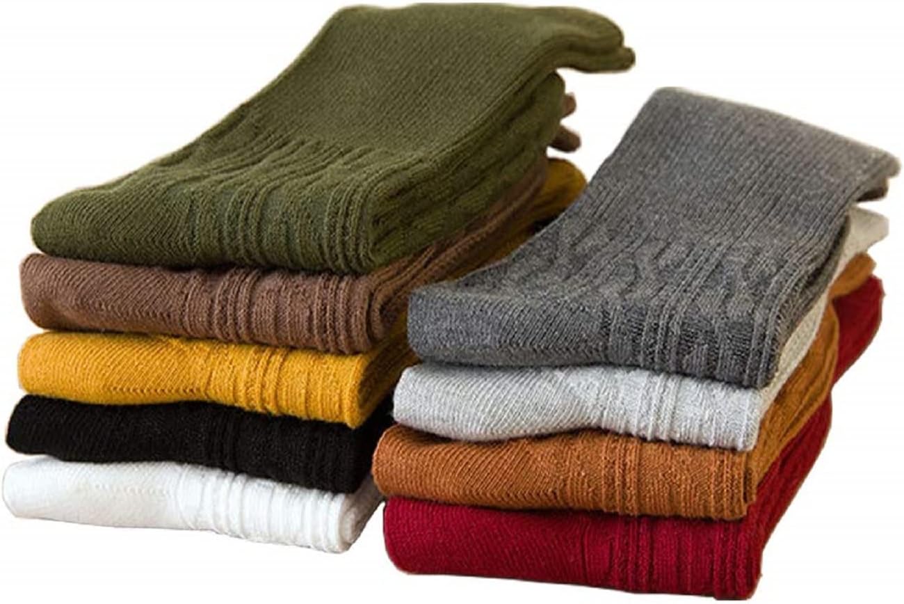 9 Pairs Women's Crew Socks Cotton Knit Soft Turn Cuff Socks - Image 5