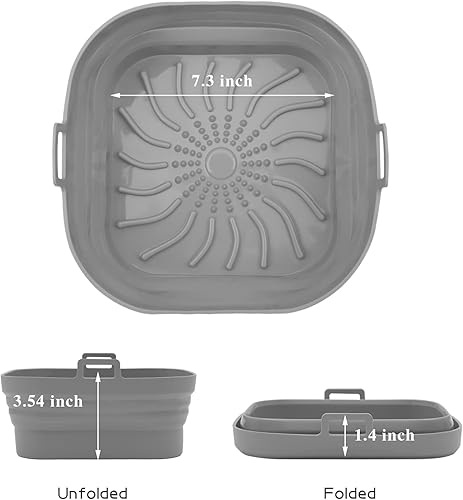 Miniatura 2 de Aichoof Forro cuadrado para freidora de aire, olla redonda de silicona reutilizable, diseño de filtro de aceite antiadherente, tapete de cocina 100%