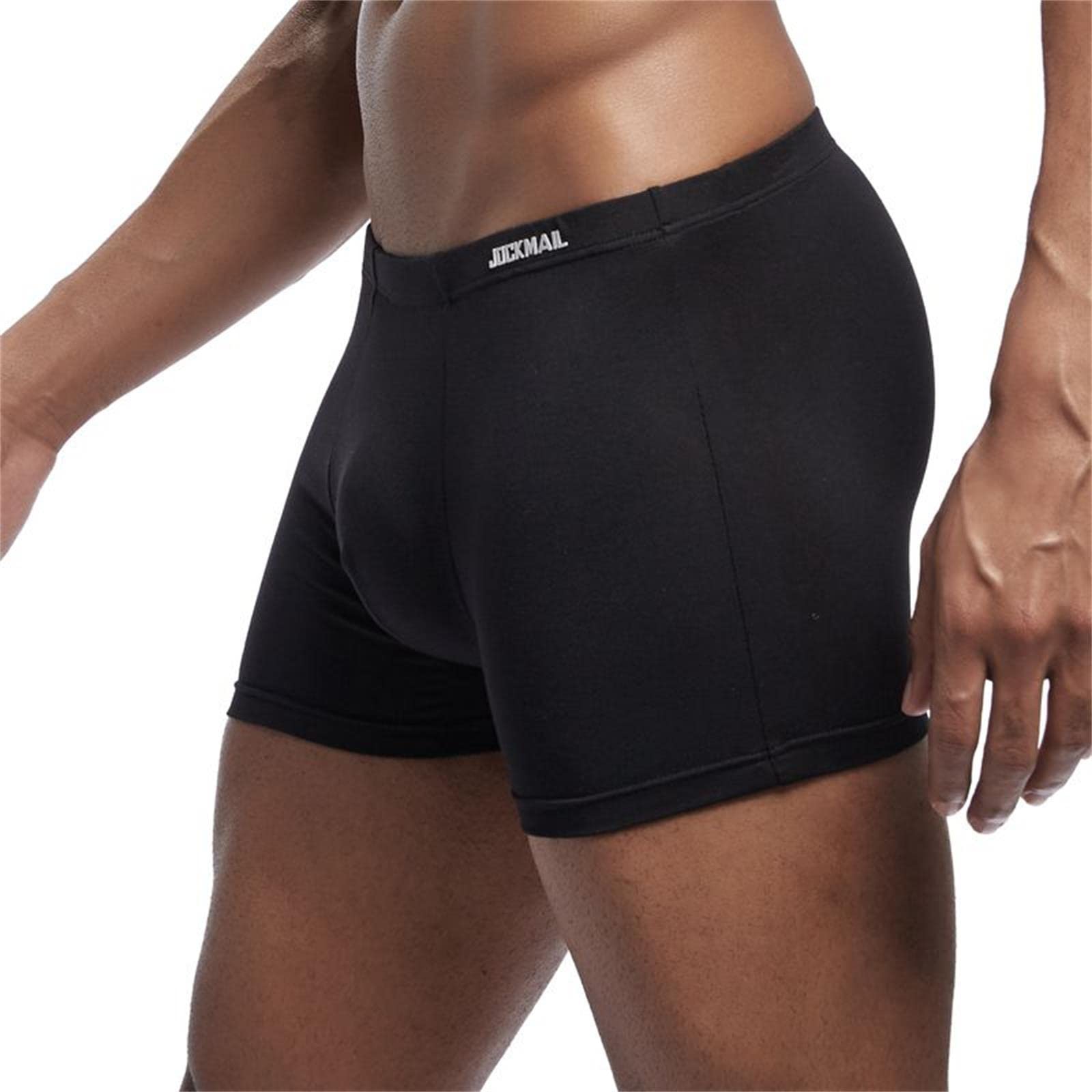 UKKO Ropa Interior Masculina 5 Unids/Lote Hombres Ropa Interior Boxers Modales Boxers Más Tamaño XXL 3XL-Black,XL
