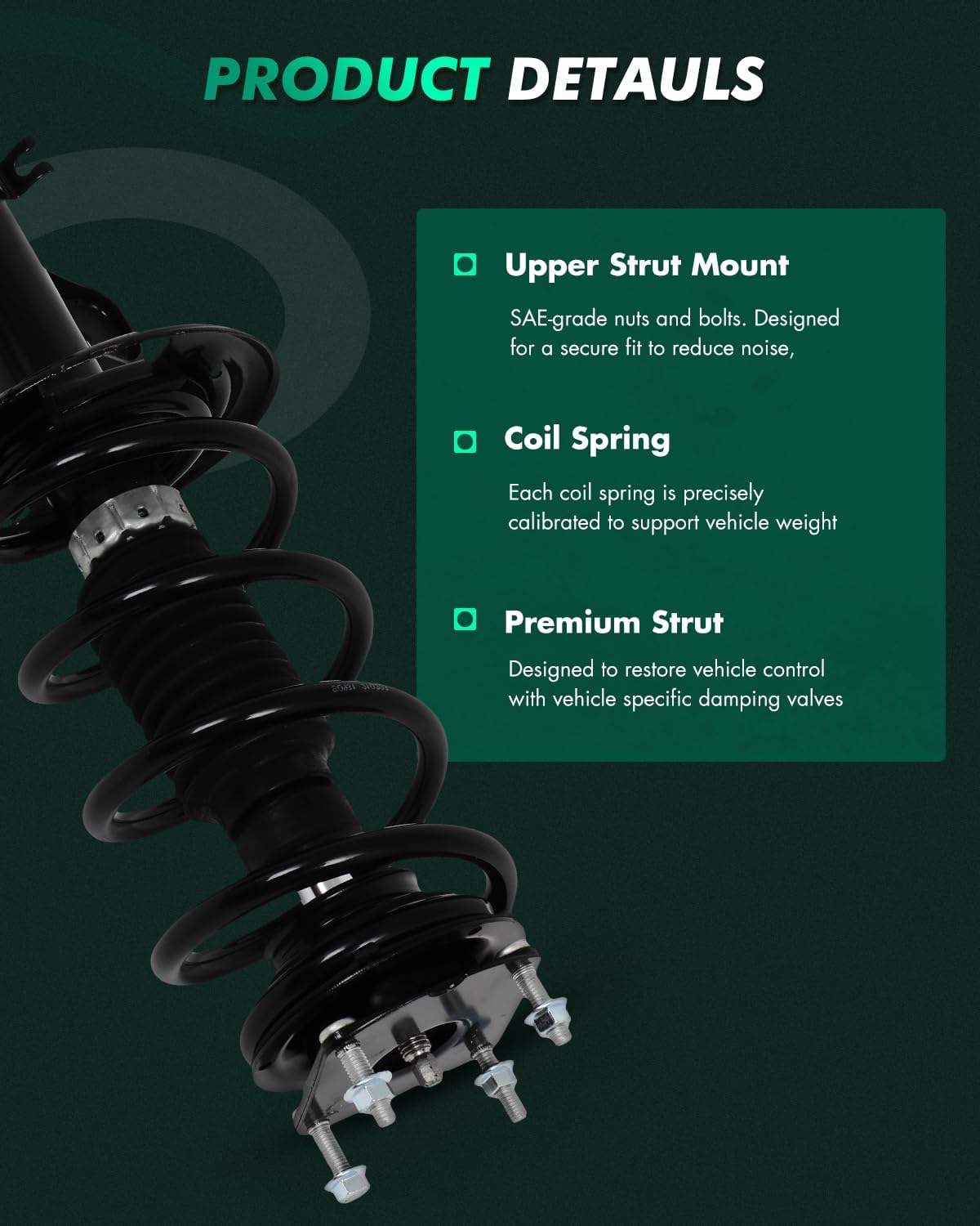 SCITOO 4Pcs Struts and Shocks Complete Assembly for Ford Explorer 172620 Shock Absorber