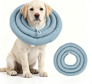 Dog Collar Softly Padded Necklace, Waterproof Dog Collar with Drawstring Collar, Dog Soft for Neck and Upper Body Wounds, Elizabethan Necklace, Blue Gray(Blue Gray XL)