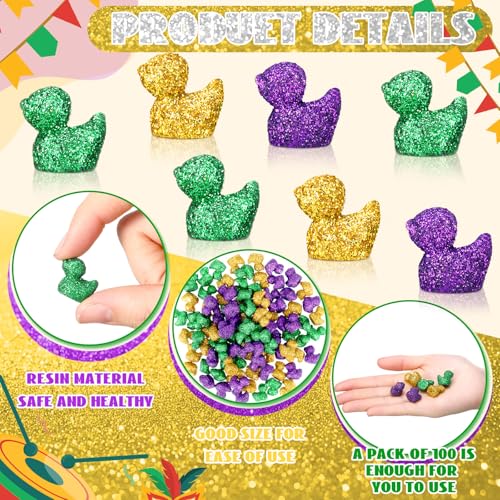 Yaocom 100 Piezas Mini Estatuas Pato Brillante Multicolor miniatura 3