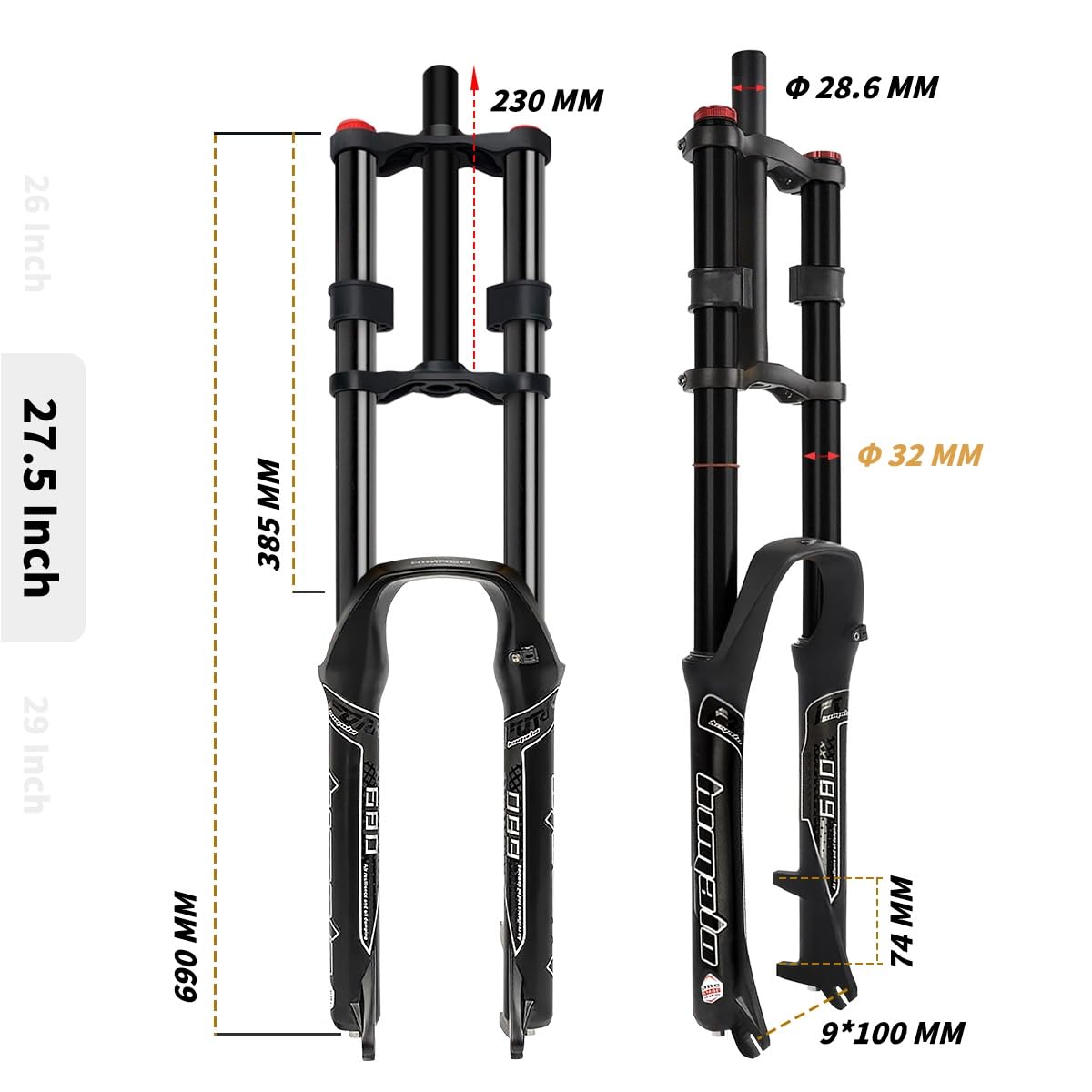 Girvin ダウンヒルフォーク mtbサスペンション Amazon.co.jp