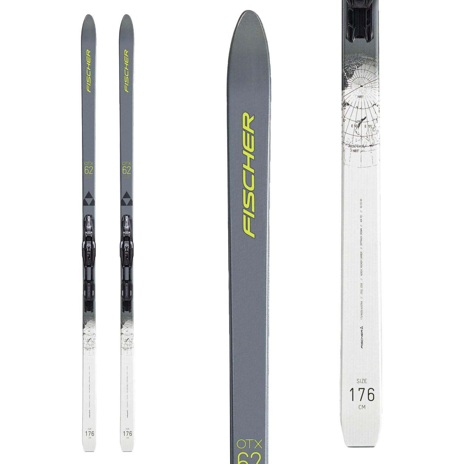 FISCHER Adult Spider 62 Crown Xtralite Adventure Lightweight Steel-Edge Nordic Skis Without Bindings, 189