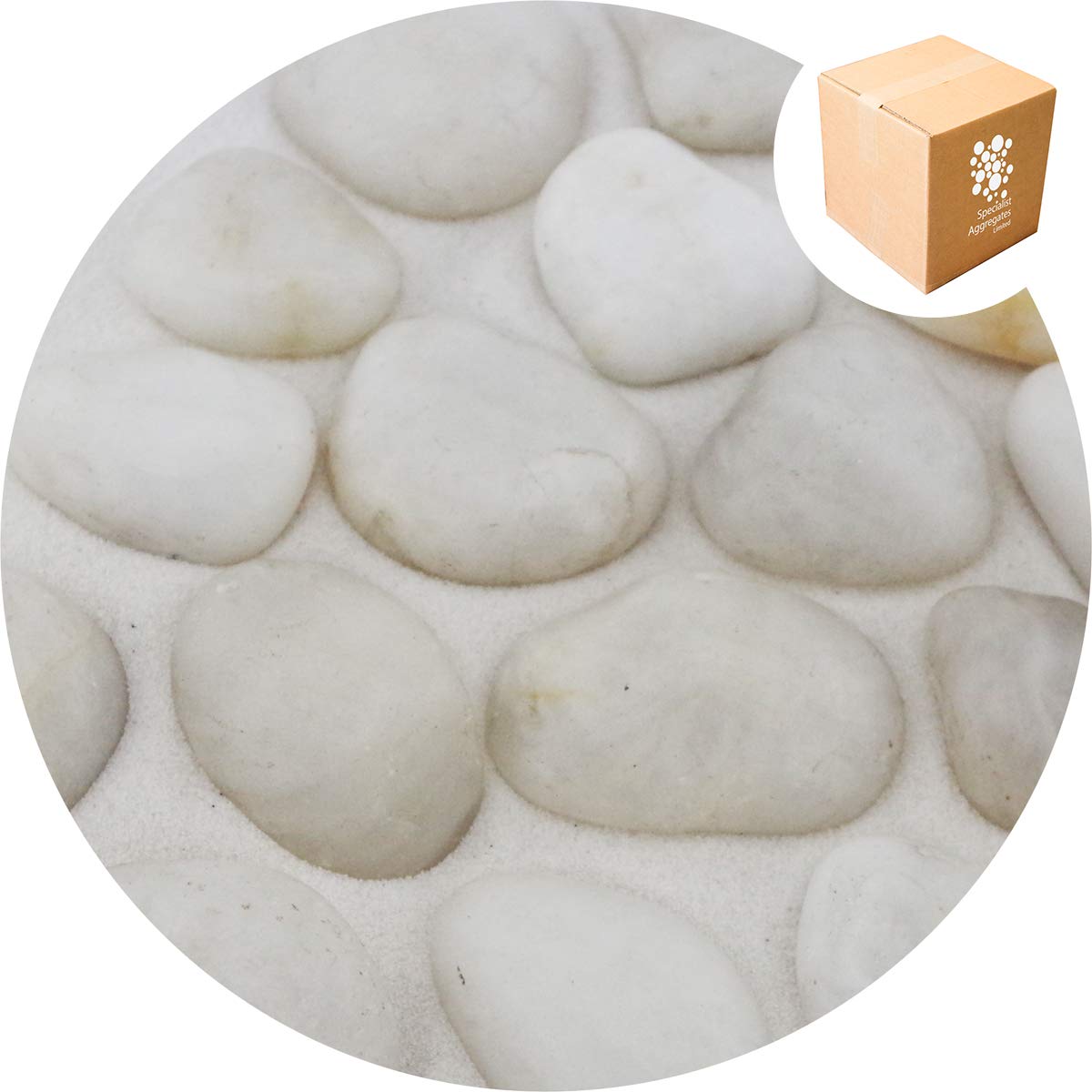 1.7kg Polished Decorative Crystal White River Stone Pebbles | MEDIUM 20-40mm | Home | Garden | Water Features | Weddings | Events | Photography | 4 COLOURS AVAILABLE | UK Supplier