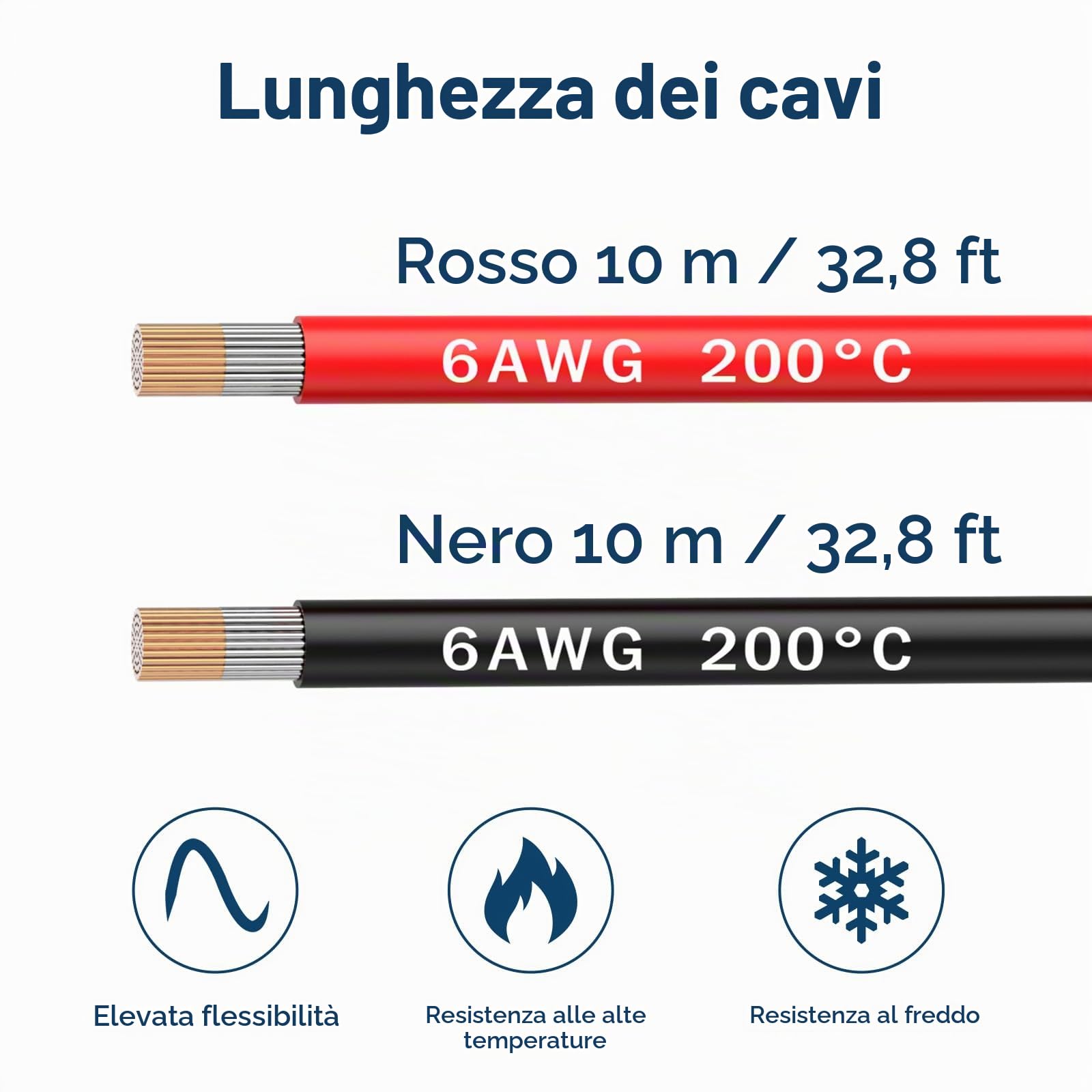 MMOBIEL 6 AWG Cavo Elettrico Silicone - 6 Gauge (13,30mm²) Cavo in Rame Stagnato - 2 Fili Separati Rosso e Nero Ciascuno 2,5m / 8,2ft per Frigoriferi, Batteria Auto, Batteria Saldatura