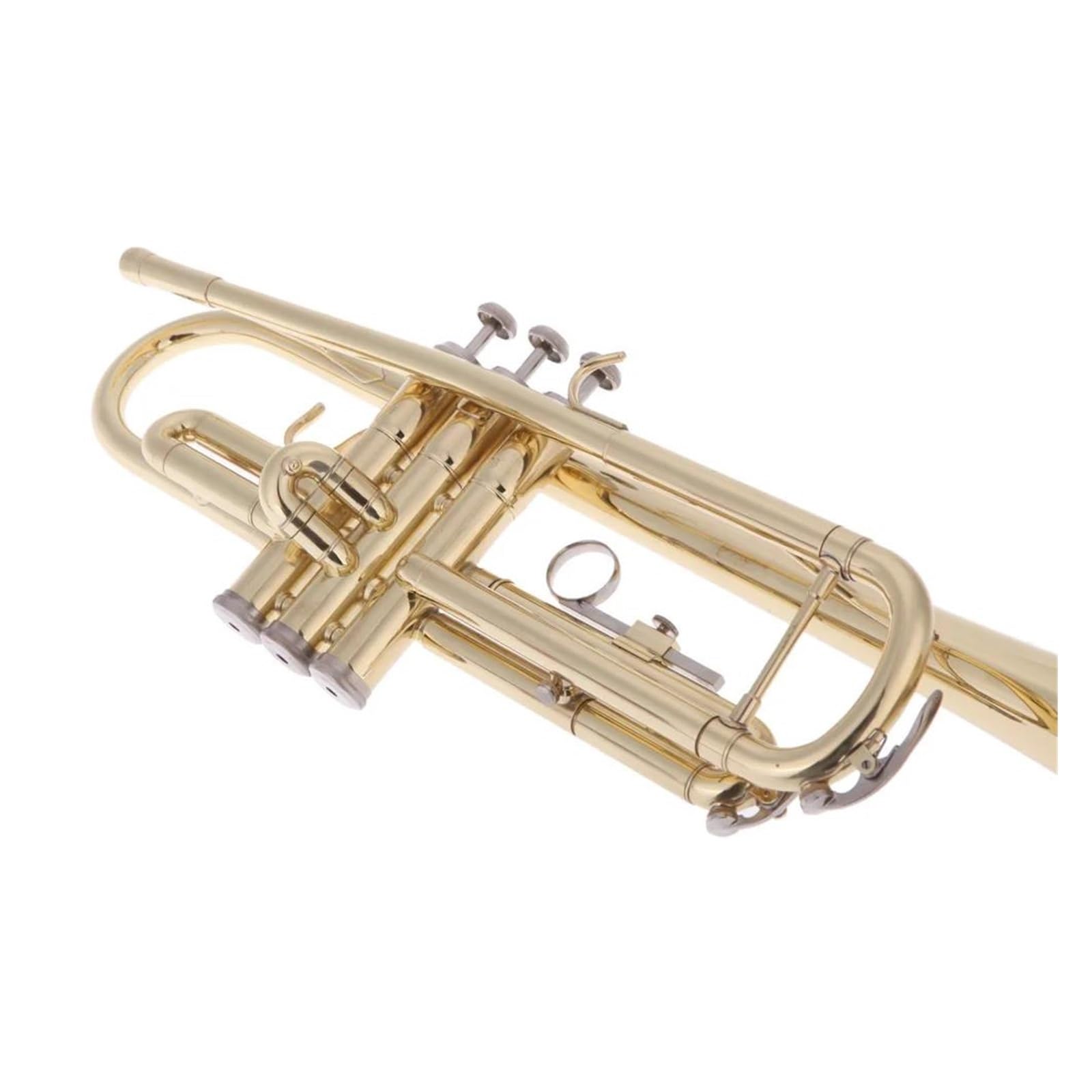 trąbka instrument Wysokiej jakości trąbka Bb B z płaskim dnem trwała mosiężna trąbka z posrebrzanym ustnikiem piękna torba koncertowa(Color:Silver)