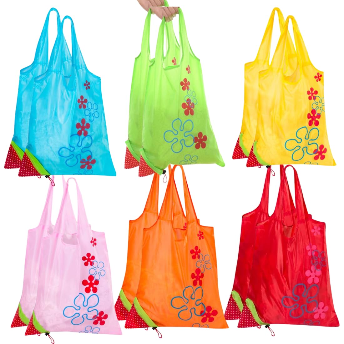 Sponsored Ad - Foldable Shopping Bag Reusable Carry Bags Strawberry Theme Expandable Portable for Grocery Gifting Multipurpose Return Gift for Women Bulk Wholesale