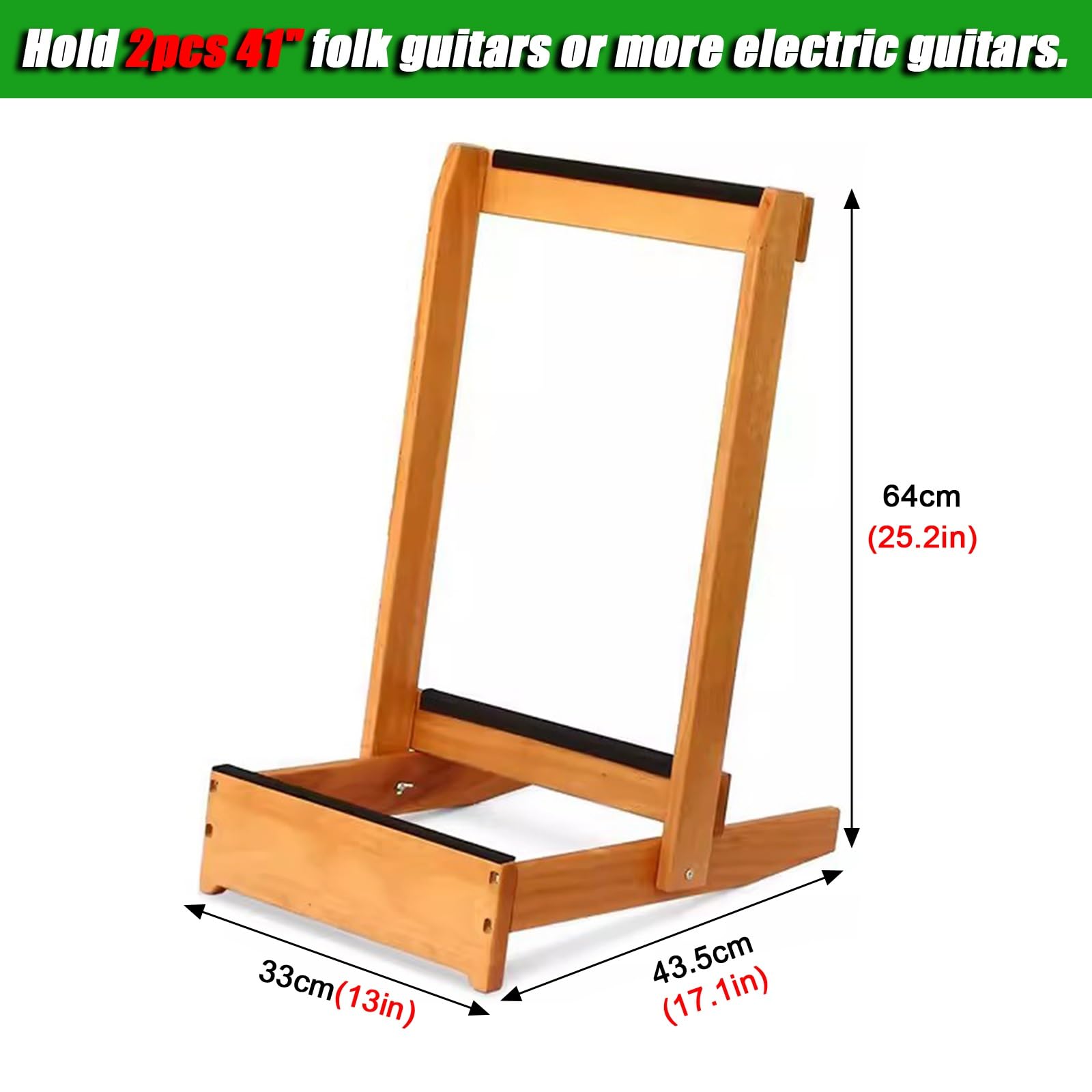 Stojak na rakietę, stojak do przechowywania gitar i kijów – ochrona przed pianką, zdejmowany organizer do sali gimnastycznej, szkoły, klubu – stabilna rama z litego drewna (33 x 43,5 x 64 cm