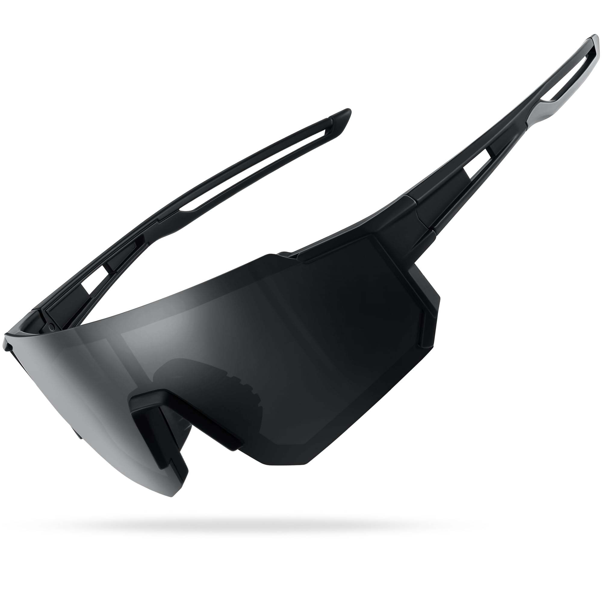 suoso Sportbrille-Sonnenbrille Herren-Damen-Fahrradbrille-Sunglasses men-Polarisiert-UV400-Damen-Ski Sonnenbrille-Schnelle Brille Rave-Radfahren-Fahrrad-Angeln-Rennrad brille 4-Schwarz grau