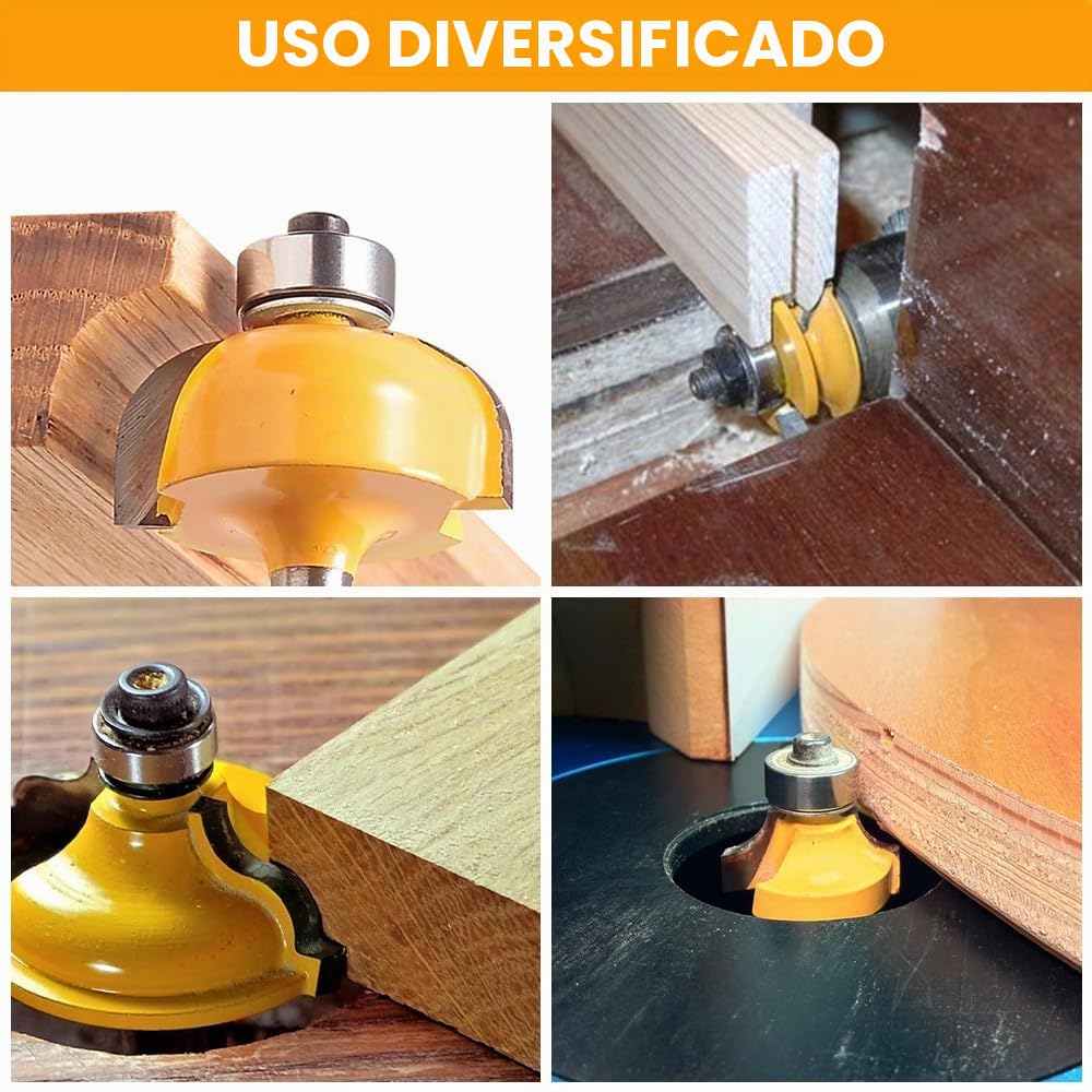 Hoteche Juego de fresas para carpintería, vástago de 6 mm, herramientas para fresadoras de madera de calidad industrial