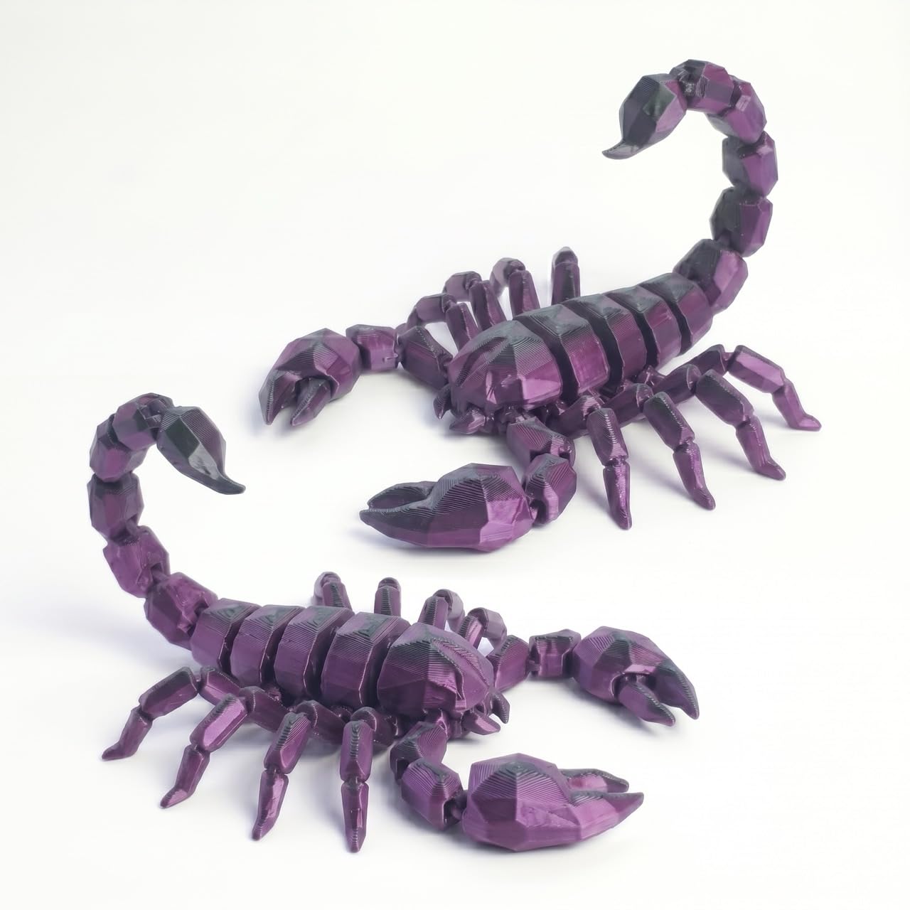 3D Printed Articulated Scorpion Fidget Toy - Poseable Moveable Jointed Scorpion Figure for Desk Decor, Office, Gift for Adults & Kids, D&D Prop (Purple,S)