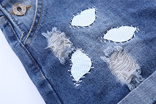 Image of KIDSCOOL SPACE Baby Little Girl Jean Overalls,Big Ripped Denim Shortall