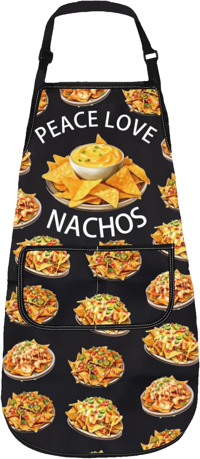 – Nachos Kitchen Apron Mexican Food Taco Themed Gift Corn Chips Maker Baking Chef Apron For Nacho Lover