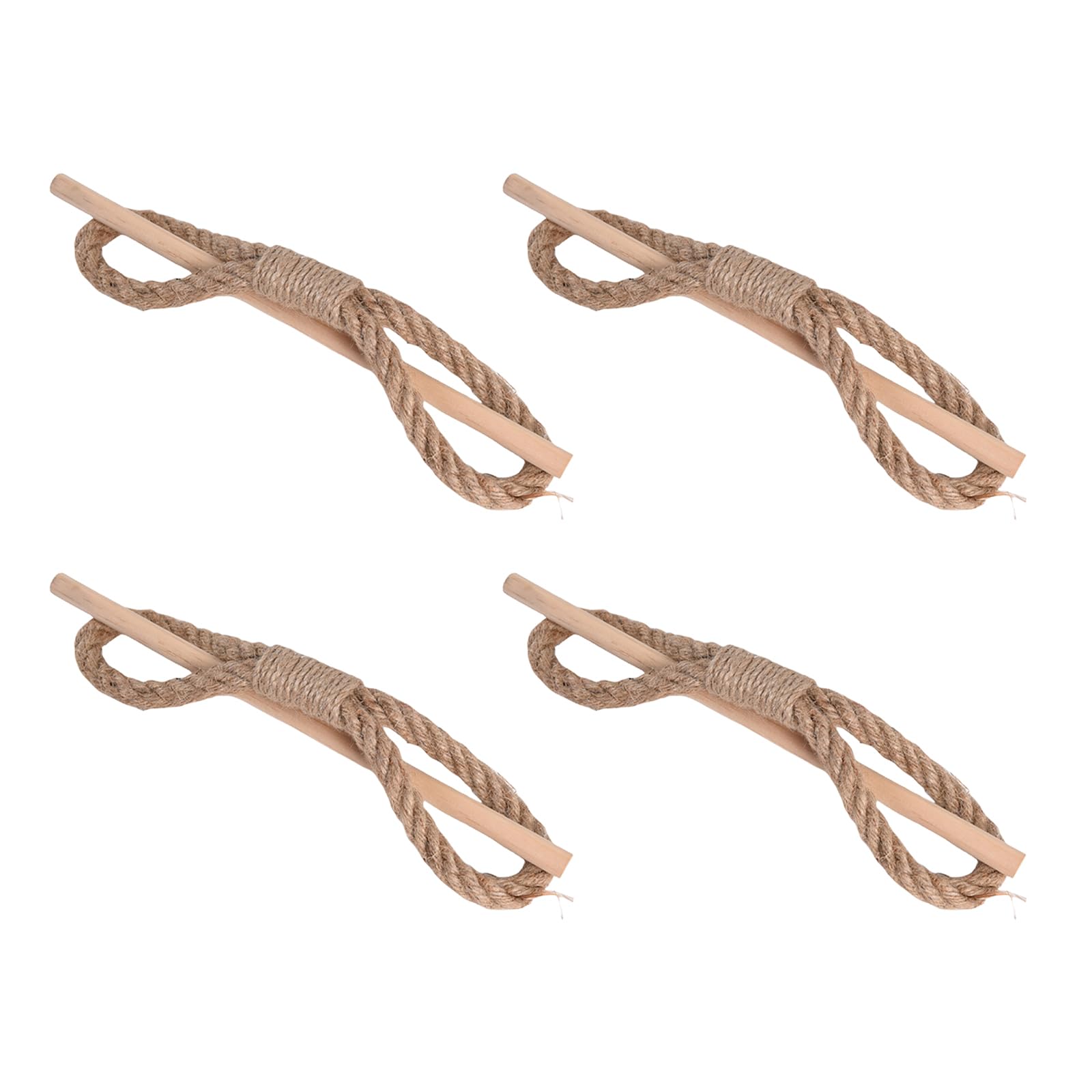 Yhplxyuus 4 Pack Cotton Linen Rope Curtain Tiebacks Rustics Drape Tie Backs Farmhouses Handwoven Drapery Holdbacks with Wood Club Curtain Fasteners