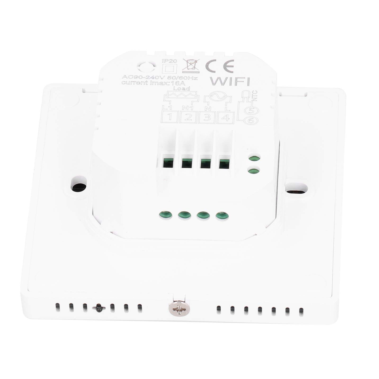 Fdit HY609WIFI-WE WW Termostat Inteligentny ścienny Regulator Ogrzewania z Ekranem Dotykowym LCD do Użytku Domowego i Biurowego 110-250 V (WHITE)