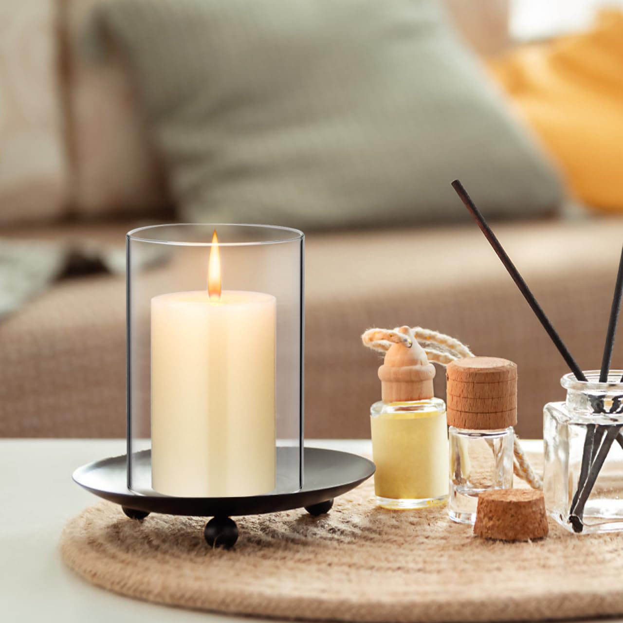 HOMSFOU 3 pezzi per colonna, copertura trasparente, vaso per uragani, estremità del lampadario * cm canna fumaria presa cm forniture fusione cilindro di ricambio cilindrico candela matrimonio