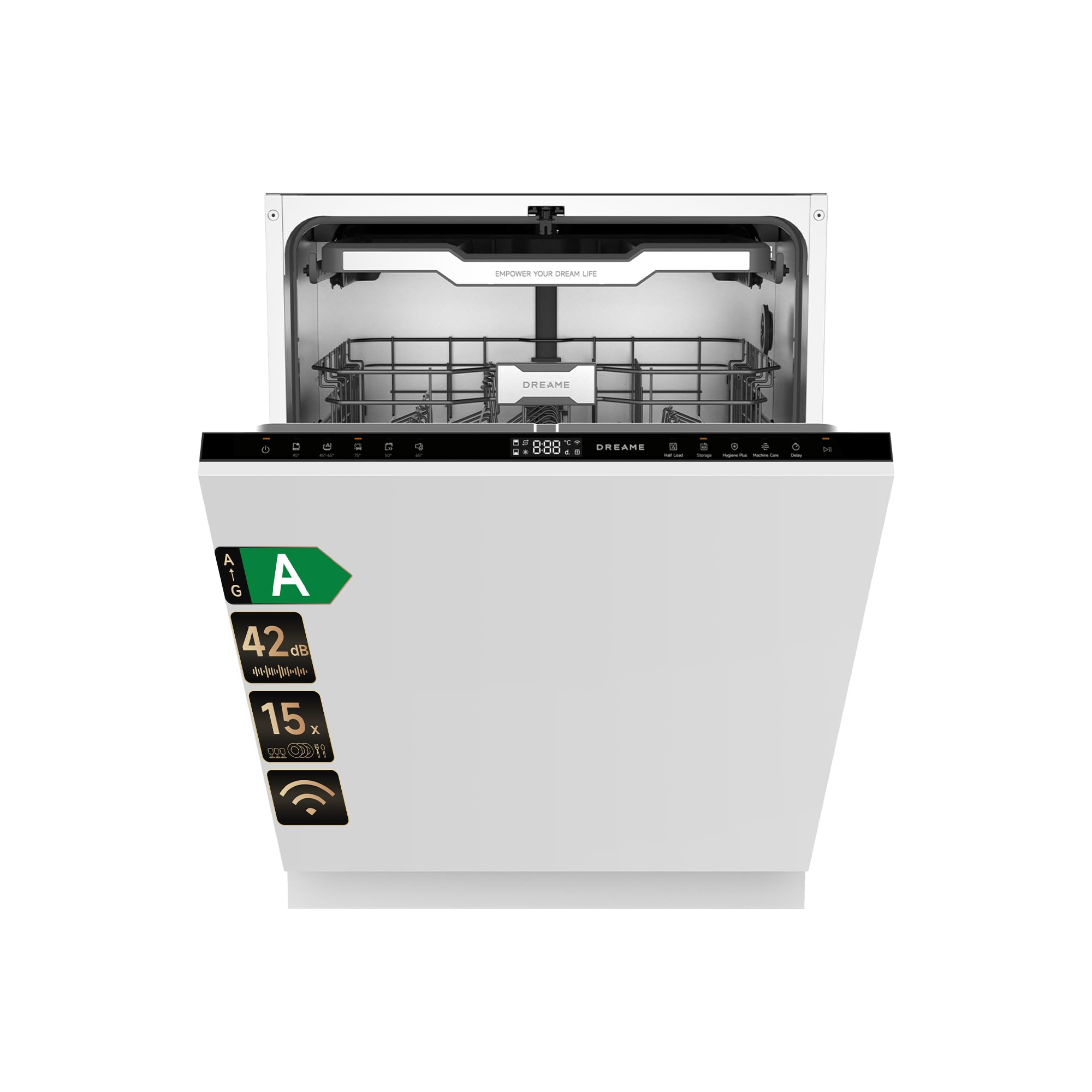 DREAME DZ60 Pro Lavastoviglie da Incasso 60cm con Frontalino, 15