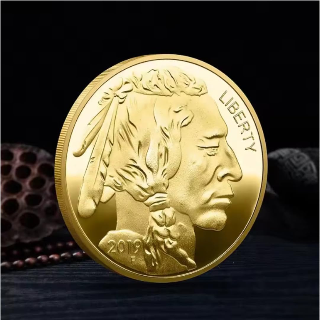 MINHBDER Commemorative Coins Indian 2019-2024 Multi-Year American Buffalo Gold-Plated Coins Commemorative Medal Coins