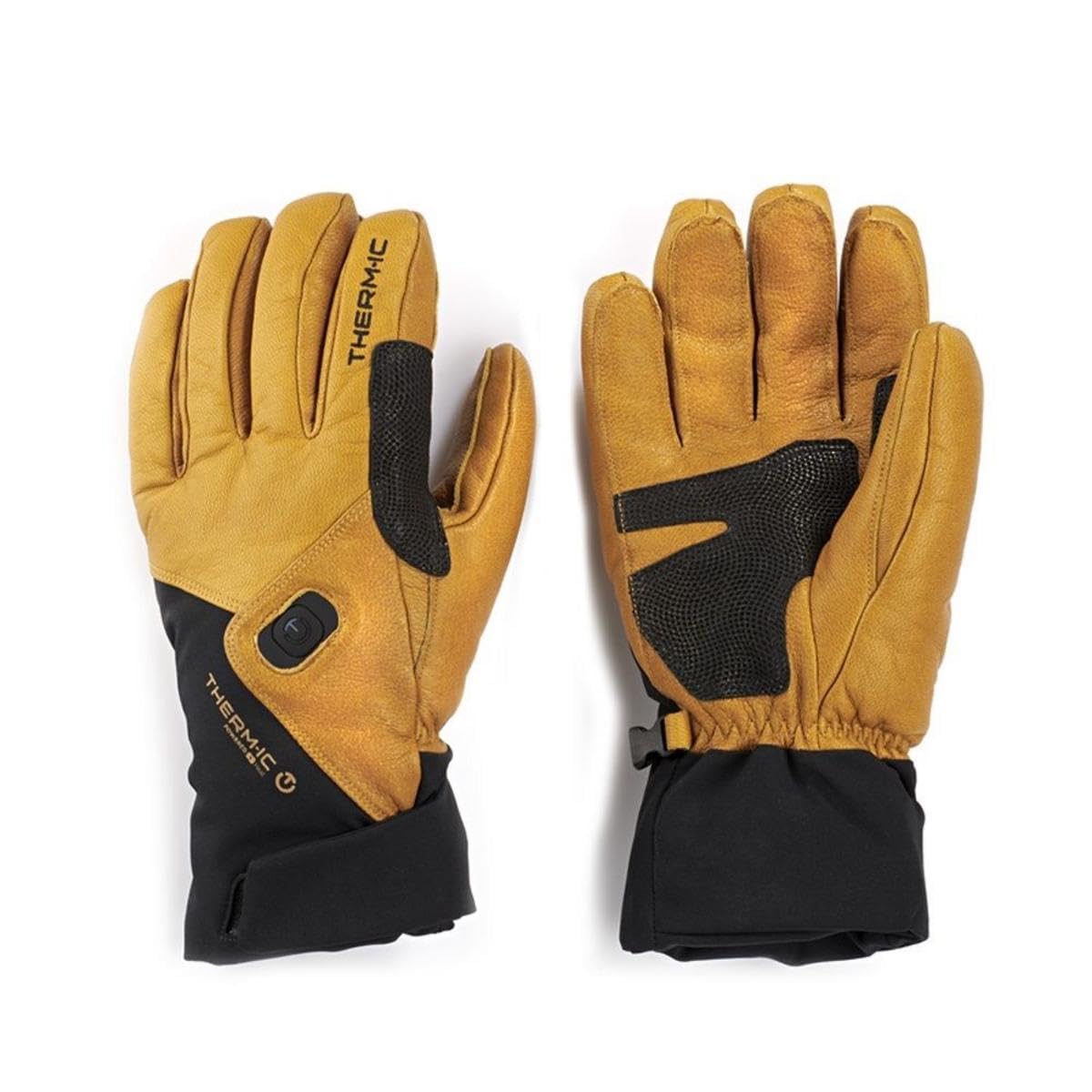Thermic-shop Podgrzewane rękawice narciarskie dla mężczyzn, freeride, izolacja Primaloft, skóra kozia, 3 poziomy ciepła, rozmiar 8,5