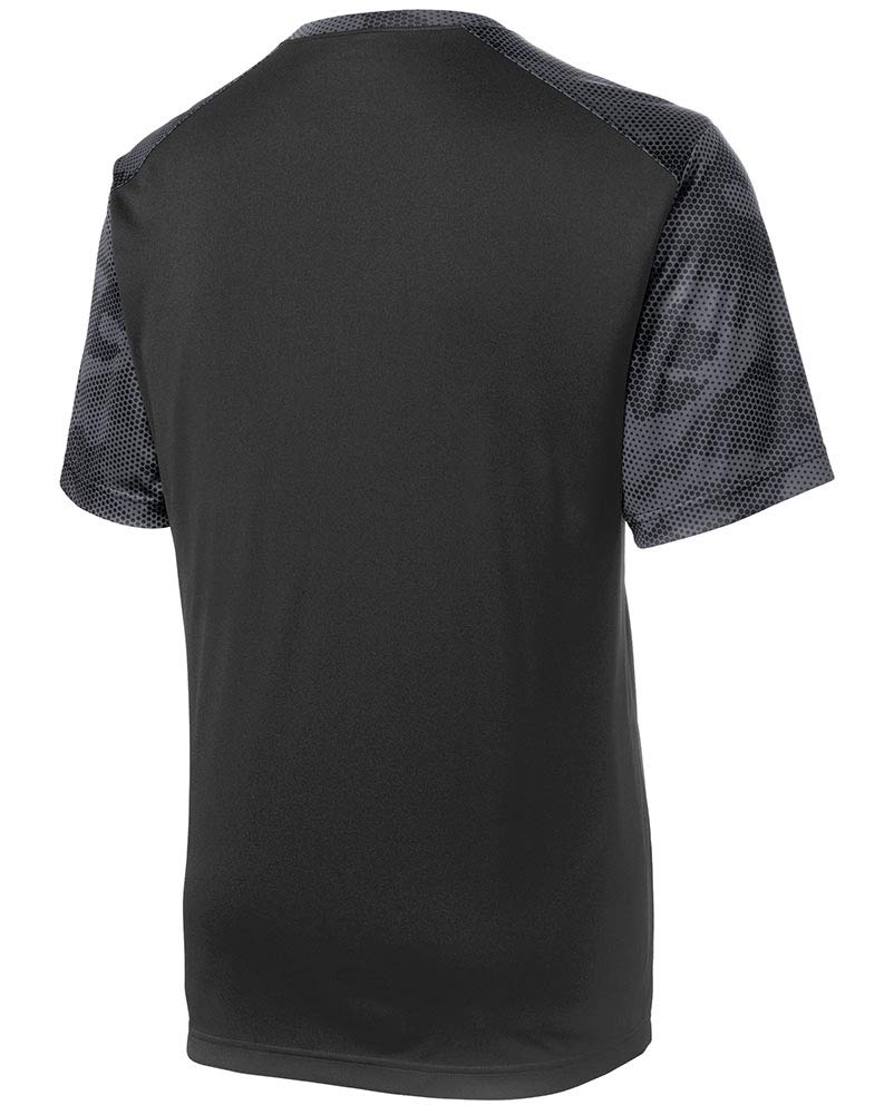 DRIEQUIP Mens CamoHex Athletic Shirt-4XL-Black/IronGrey