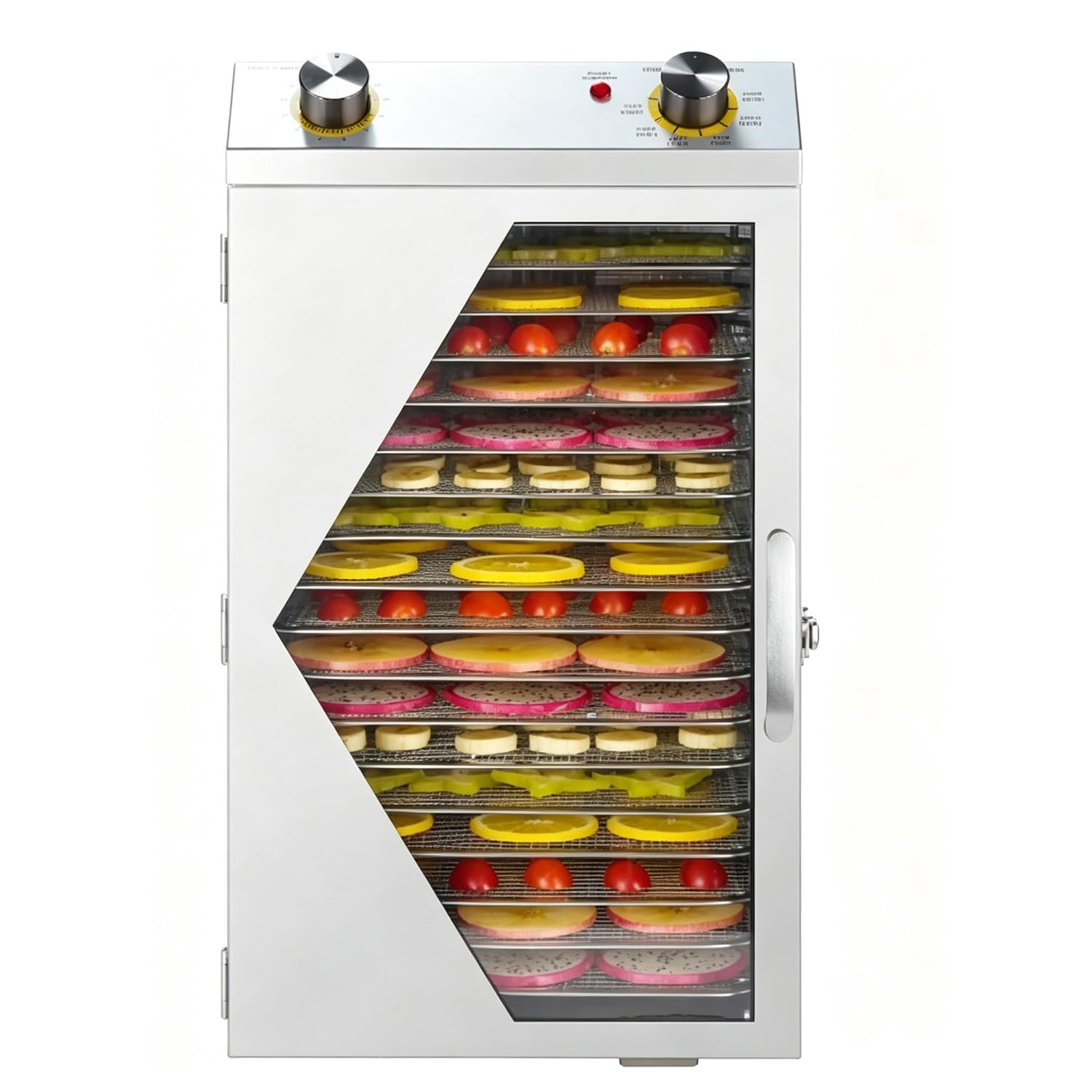 Deshidratador de Alimentos, bandejas Grandes para cecina, Ajuste preciso de Temperatura, Ventana Transparente para Preparar Chips de Carne y Fruta deshidratada caseros. 18Layers-110v