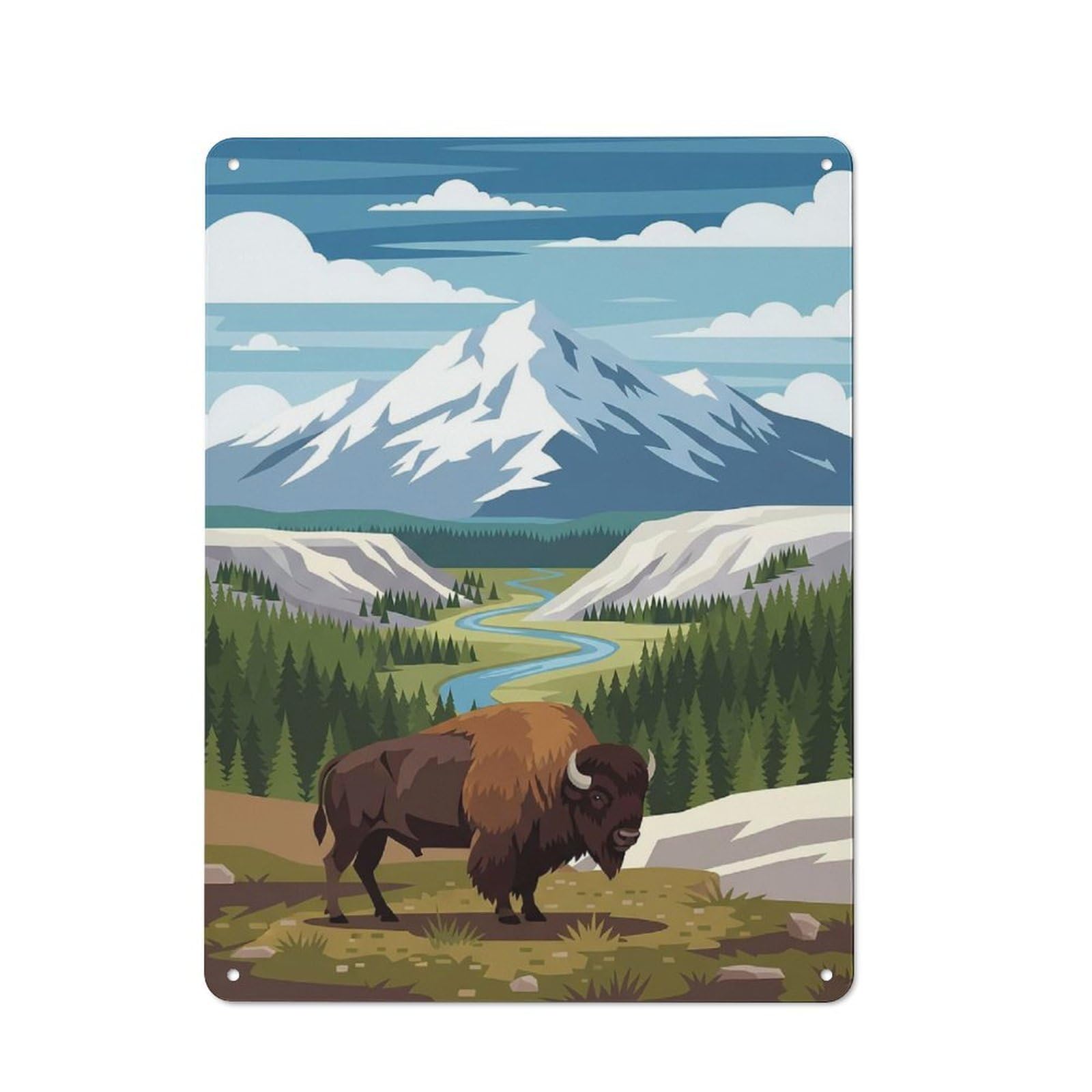 Junmoney Yellowstone National Park Metal Sign 40X30cm, Retro Bar Wall Plaque For Bar, Kitchen, Garage Or Games Room, For Casual British Interiors