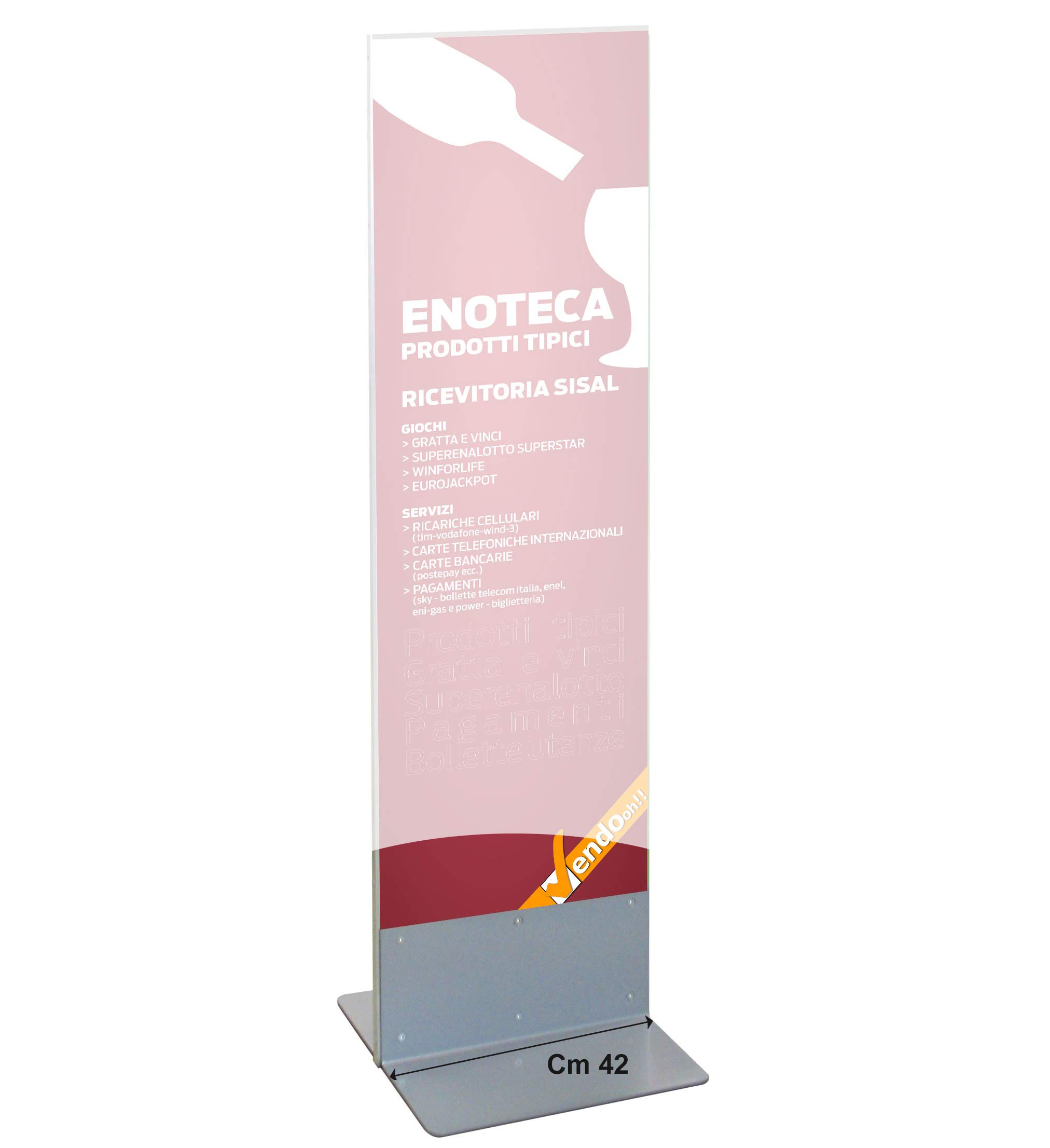 BASE 42 CM IN METALLO PER TOTEM PUBBLICITARIO BIFACCIALE ESPOSITORE DA PAVIMENTO