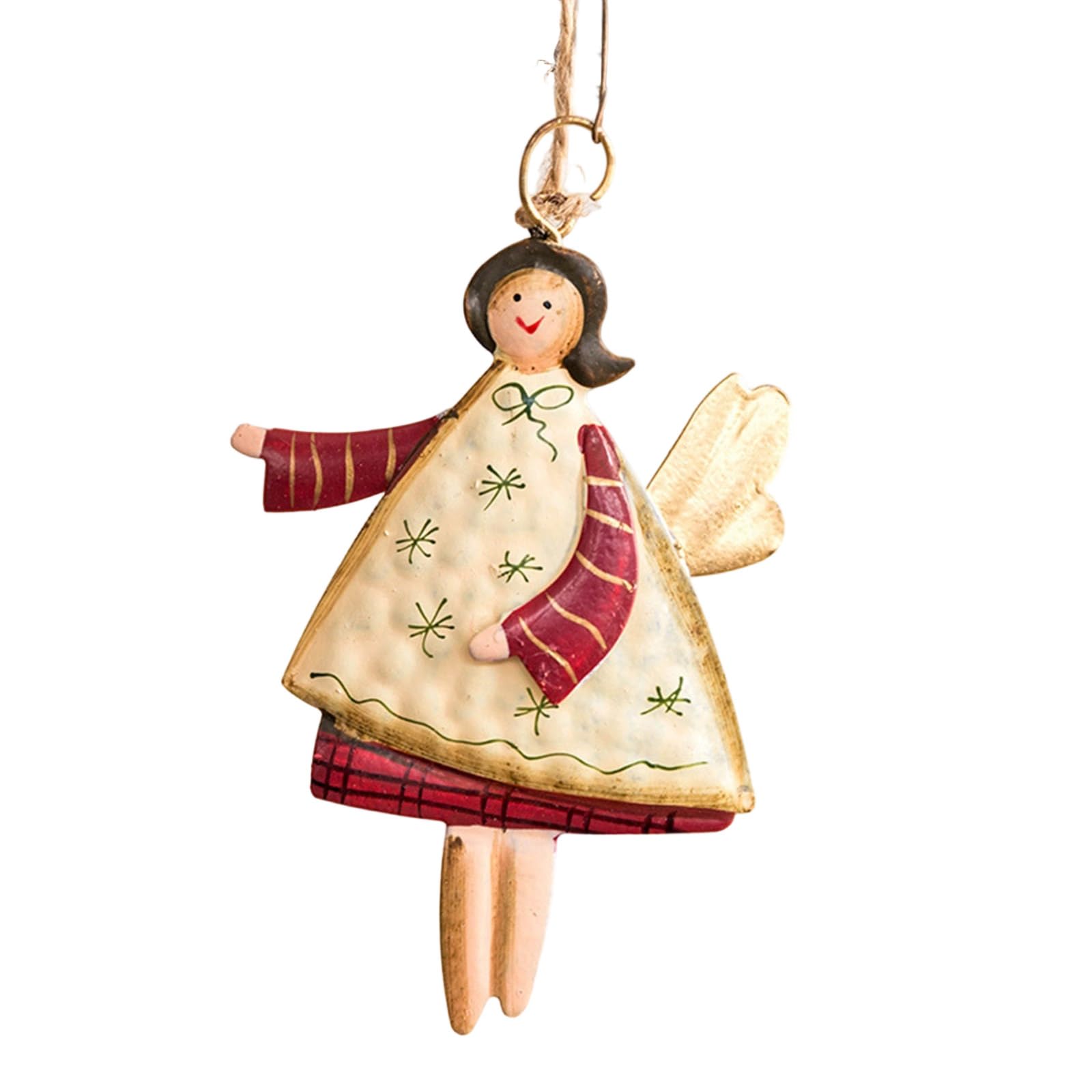 Iron Angelic Santa Ornament Hanging Pendant Portable Design Christmas Tree Home Holiday Decoration Iron Angelic Santa Home Decoration