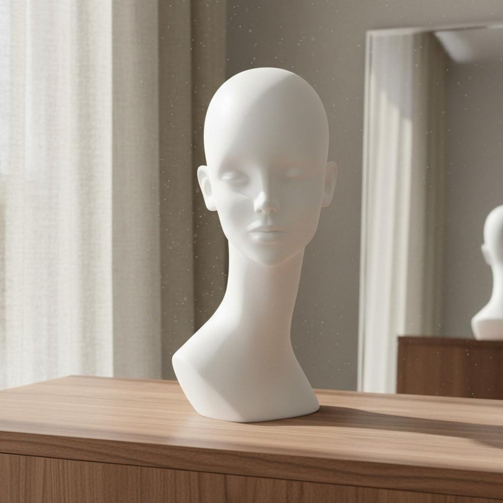 Milageto Testa per Parrucca Manichino Supporto Testa per Parrucche Busto per Cappelli con Superficie Aderente per Styling E Presentazione Pulita Adatta a Saloni Negozi Vetrine Casa , Nero Velluto