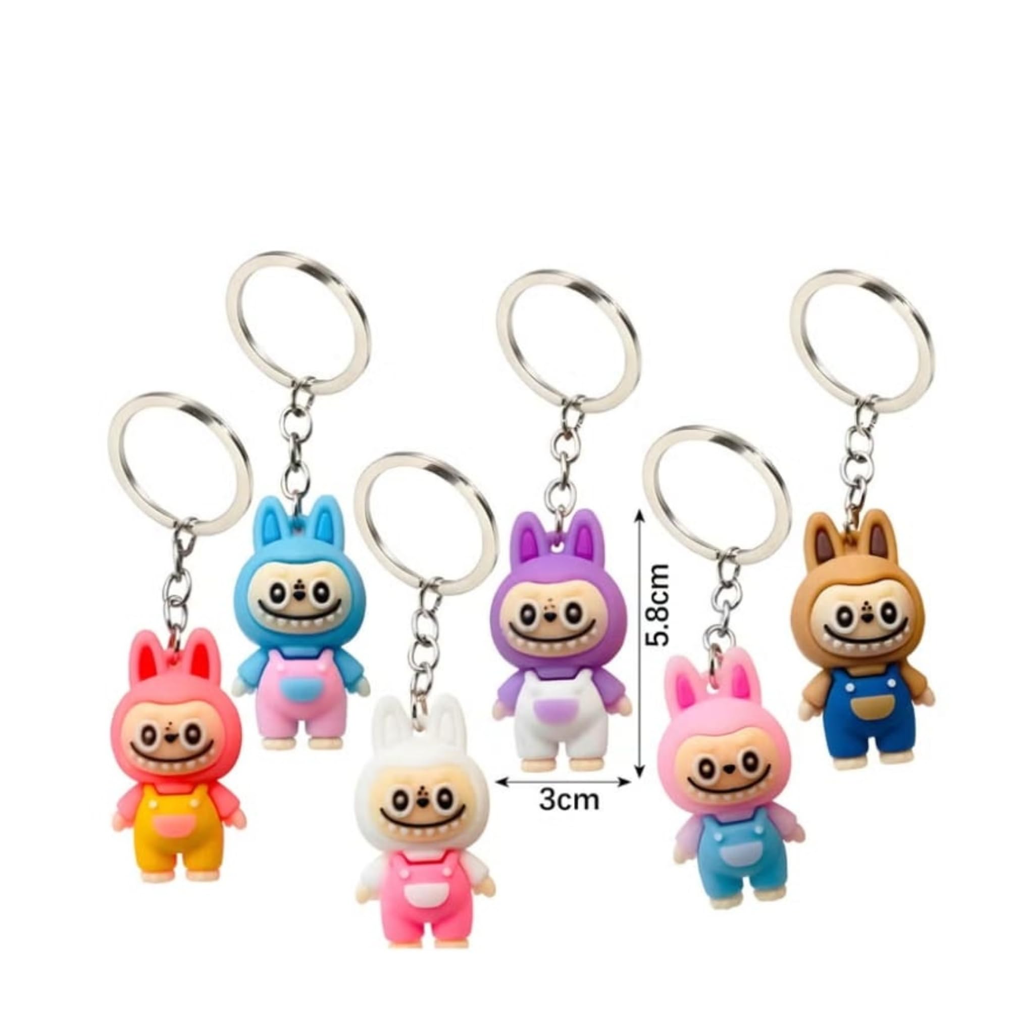 ARTLABEL Cute Keyring Key Chain For Kids Boys Girls & Children Best for Birthday Return Gifts (Laboo (Pack of 12)) 1