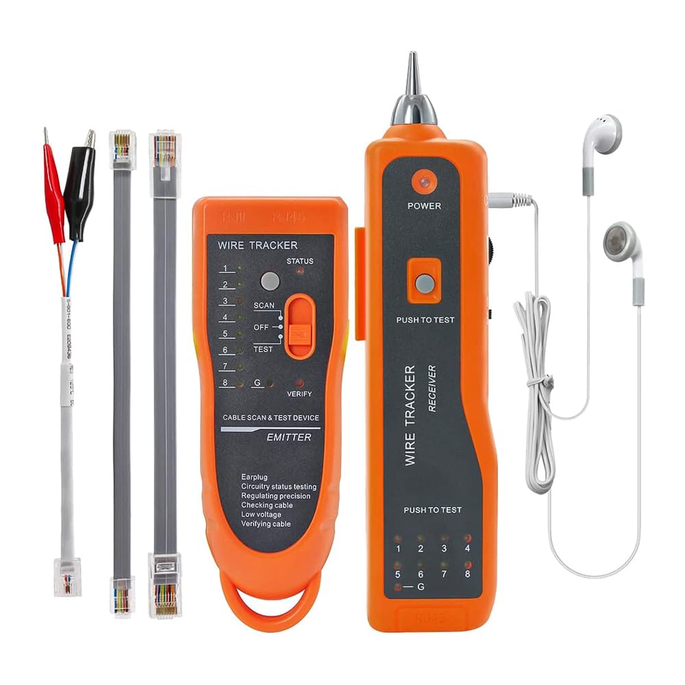 7SEVEN® Ethernet CAT-5 CAT-6 Wire Tracker | Cable LAN tester | XQ-350 RJ45 RJ11 Jack Connector line checker for Network and Telephone Cables - Without Batteries