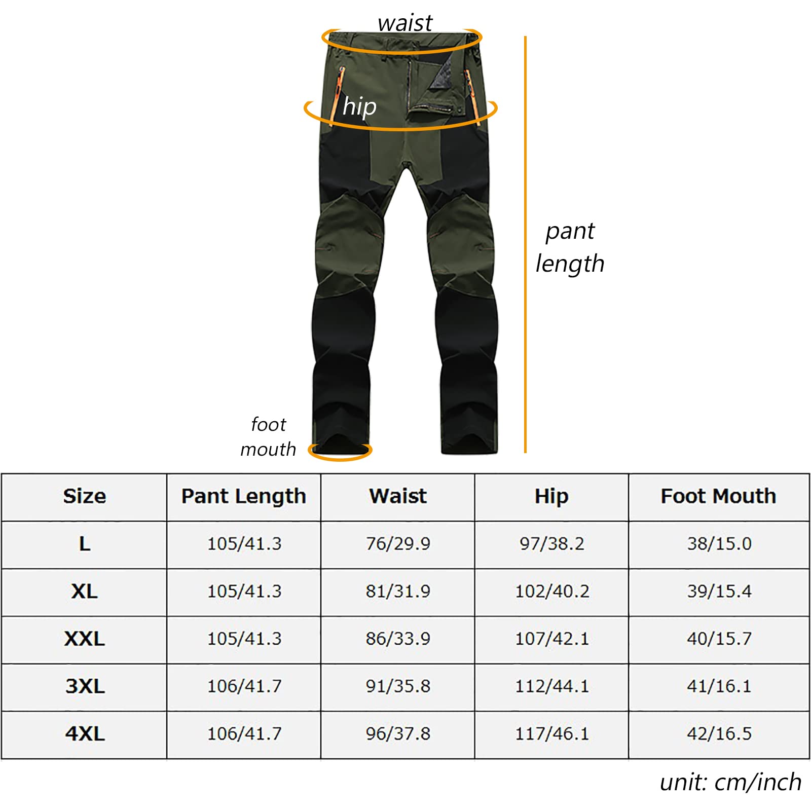 Mire Pantalon Montaña Hombre Secado Rápido Impermeable Pantalones Trekking Escalada Senderismo Acampada Transpirables y Ligeros(Size:SG,Color:Caqui)