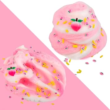 Petyuioyu 5 Pack Cloud Slime Kit, Dual-Colour Fluffy Slime with Charms