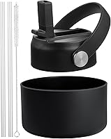 Vista 11 de Tapa de popote para Hydro Flask de boca ancha de 32 40 onzas, tapas con mango flexible compatible con HydroFlask, tapa flexible deportiva