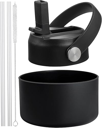 Tapa de popote y funda para Hydro Flask de boca ancha de 32 40 onzas, tapa con pajitas y funda de silicona para HydroFlask, tapa flexible deportiva