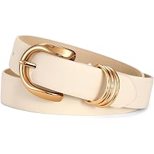 JASGOOD Womens Leather Belts with Gold Buckle Fashion Ladies Leather Waist Belt for Jeans Dress