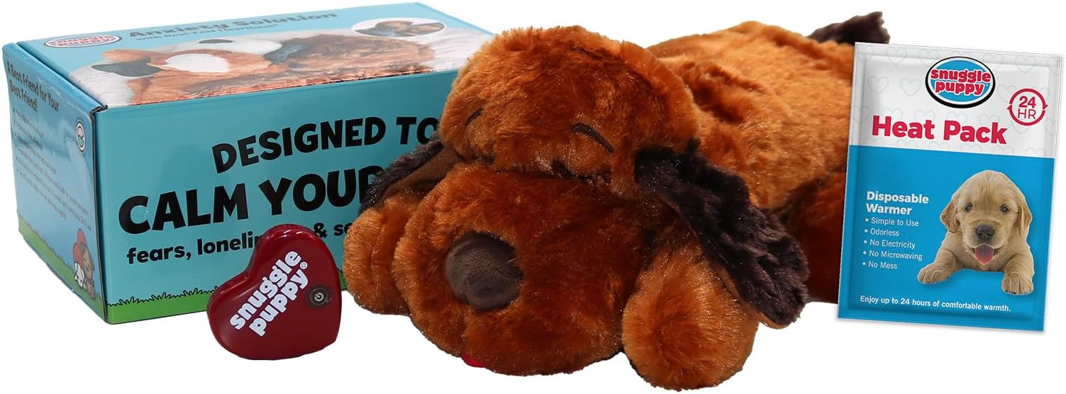 SmartPetLove Snuggle Puppy Behavioral Aid Toy, Brown Mutt
