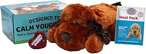 SmartPetLove Original Snuggle Puppy Heartbeat Stuffed Toy for Dogs. Pet Anxiety Relief and Calming Aid, Comfort Toy for Behavioral Training in Brown.