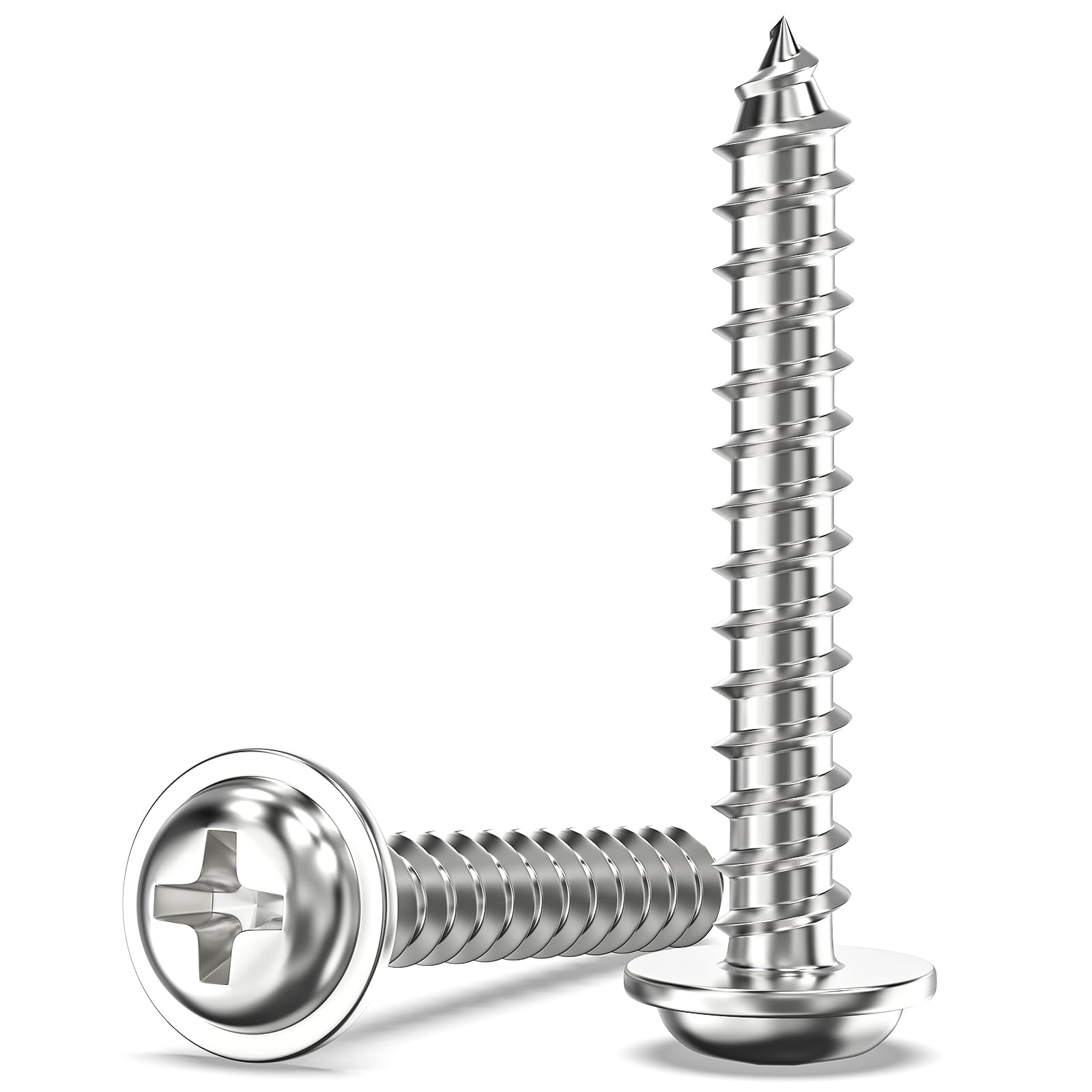 Valorada 100Pcs M3 x 20mm Screws for Wood, Modified Truss Head Self Tapping Screws, Phillips Drive, 304 Stainless Steel