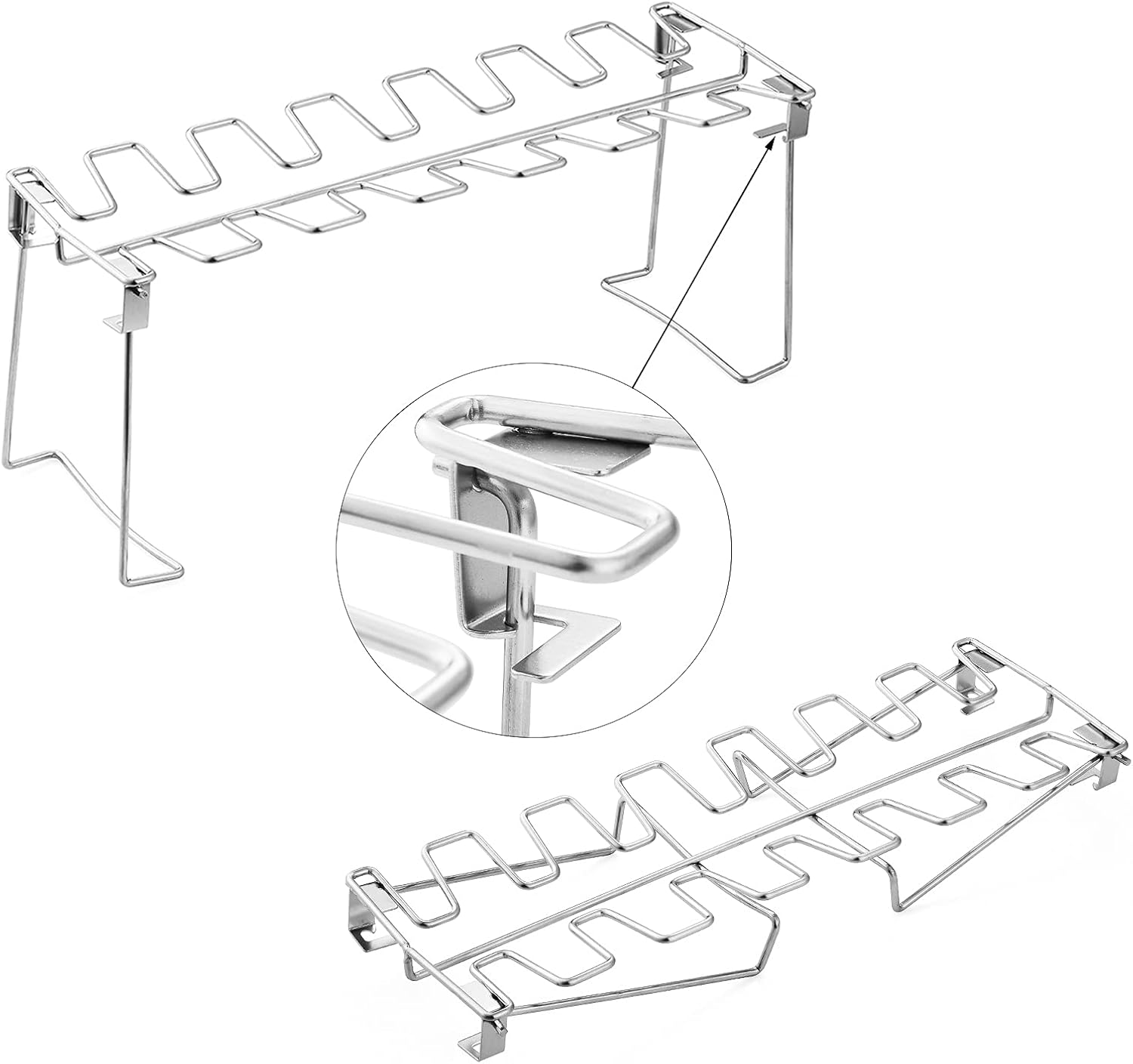 Chicken Leg and Wing Rack for Grill Smoker Oven - Easy to Use 14 Slots Chicken Leg Rack - High Grade Stainless Steel Chicken Wing Rack Chicken Drumstick Holder for Perfect Cook : Patio, Lawn & Garden