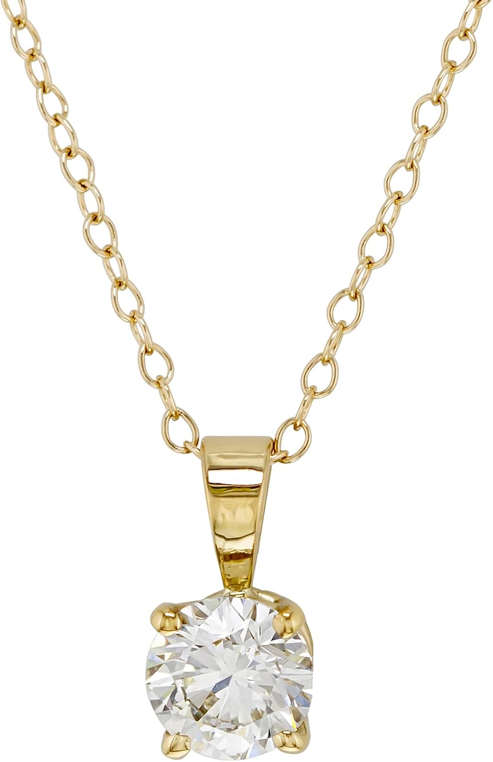 New World Diamonds 14k Yellow Gold Lab-Created Diamond Stud Earrings Necklace Set (1.00 cttw, I-J Color, VS2-SI1 Clarity) 16" + 2" Extender