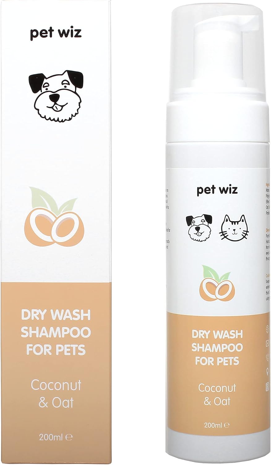 Dry Wash Shampoo for Pets Soothing & Deodorising, Natural Ingredients