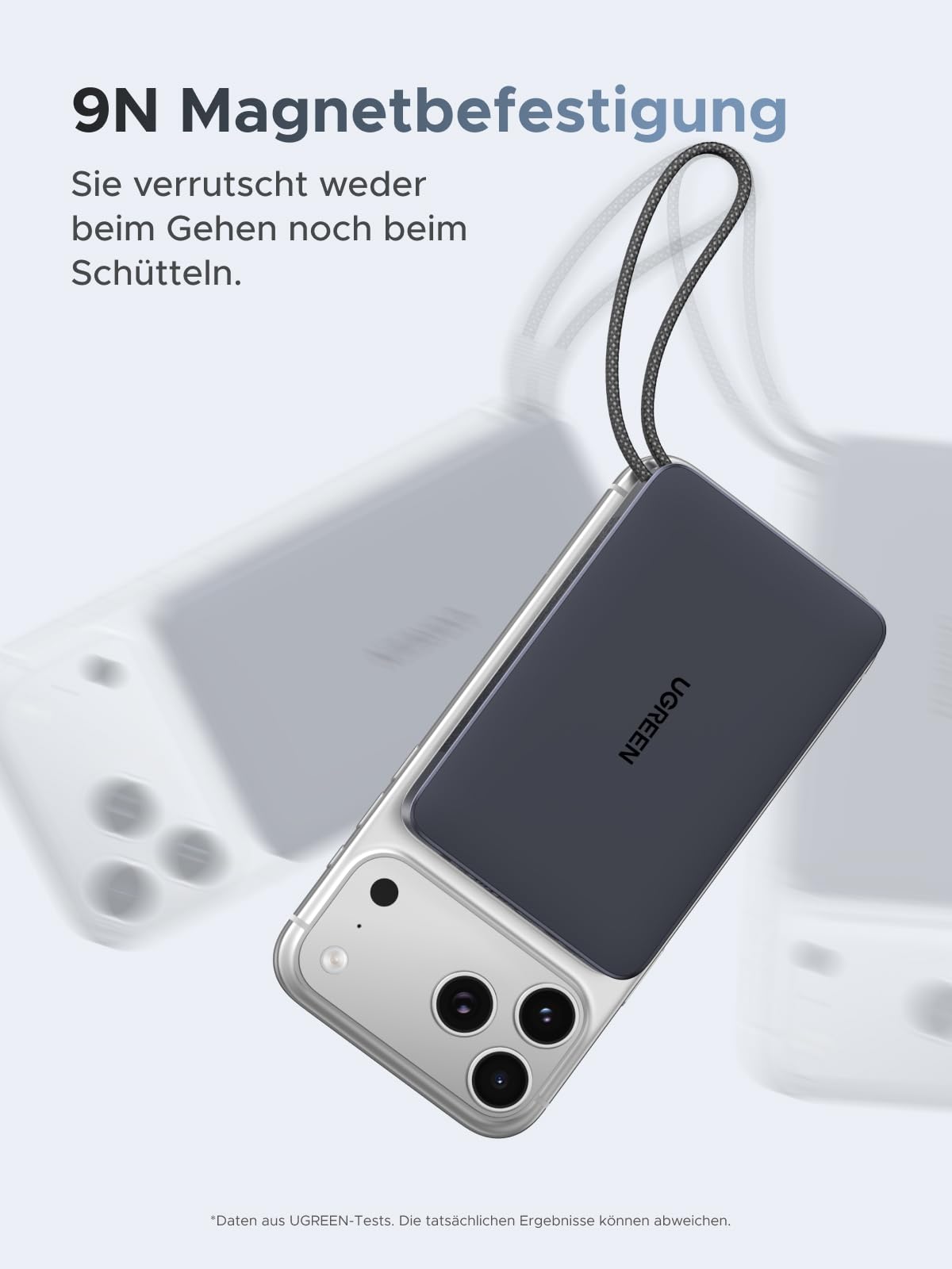 UGREEN MagFlow 10000mAh Qi2 25W Powerbank Magsafe mit USB-C 30W, (Grau) | Qi2 Zertifiziert, Integriertes Kabel, LED-Bildschirm, für iPhone 17-12, Temperaturschutz, für Reisen und den Weg zur Arbeit